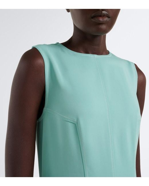 Stella McCartney Green Draped Asymmetric Midi Dress