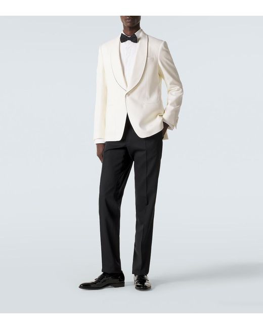 Lardini White Wool Tuxedo Jacket for men
