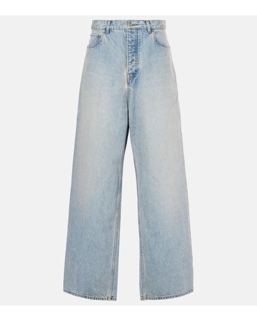 Balenciaga Blue Mid-Rise Wide-Leg Jeans