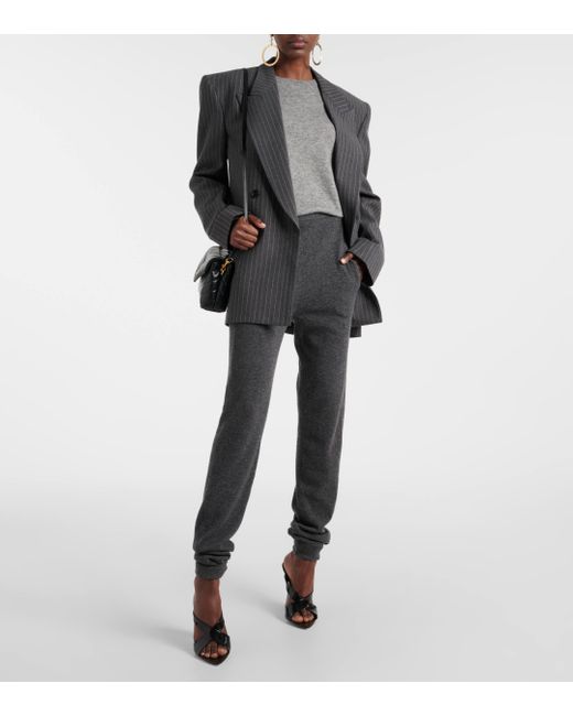 Saint Laurent Gray Cashmere And Silk Sweater
