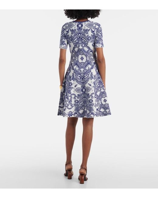 Etro Blue Jacquard Knit Mini-Dress
