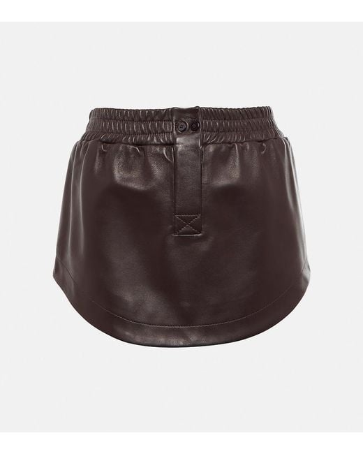 The Attico Brown Leather Miniskirt