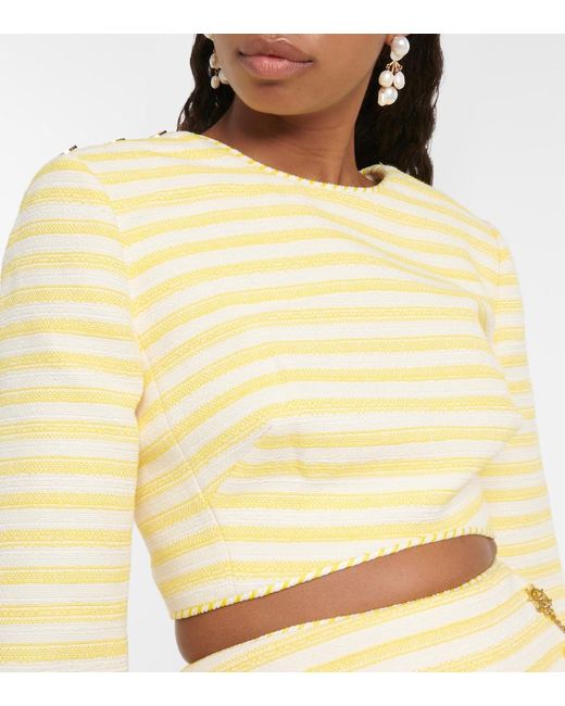 Zimmermann Yellow Hide Tide Striped Crop Top