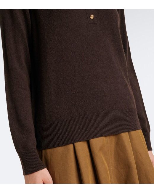 Jardin Des Orangers Black Tie-Neck Wool And Cashmere Sweater