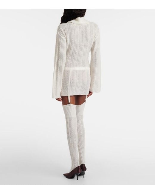 AYA MUSE White Wool-Blend Minidress