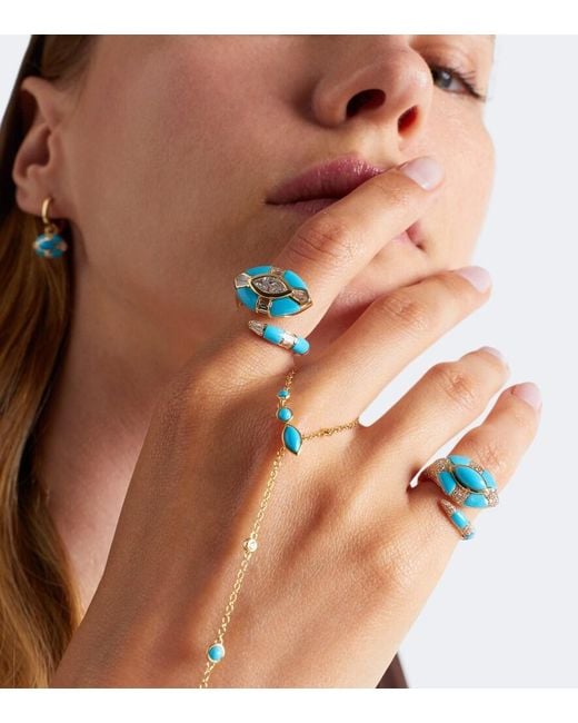 SHAY Blue Riviera 18Kt Pinky Ring With And Diamonds