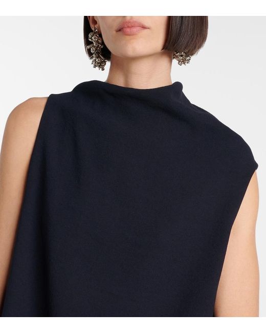 Vince Blue Asymmetric Draped Top