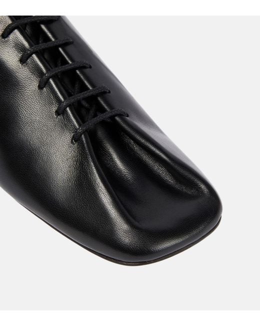 Lemaire Black Souris Leather Derby Shoes