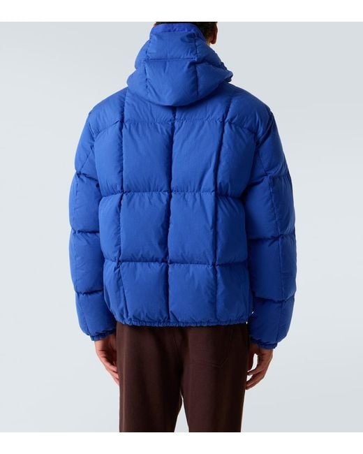 Stone Island Blue Logo Cotton-Blend Down Jacket for men