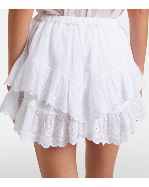 Isabel Marant White Jocadia Broderie Anglaise Cotton Shorts
