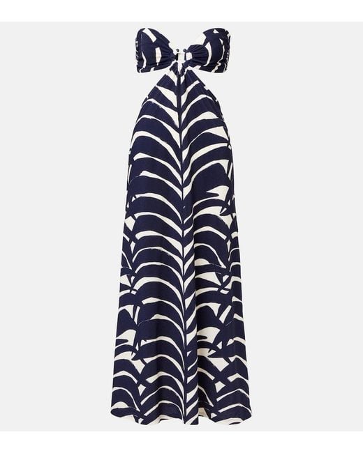 Johanna Ortiz Blue Ocean Layers Cutout Terry Maxi Dress