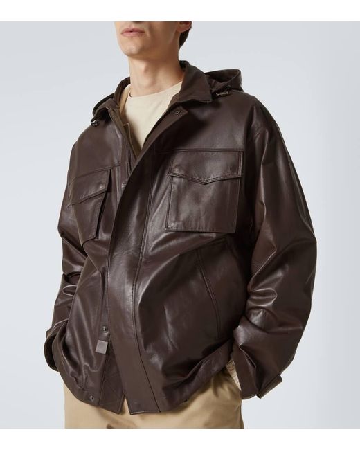 Tod's Brown Leather Jacket for men