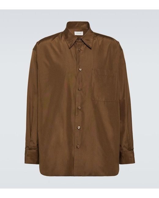 Lemaire Brown Silk Shirt for men