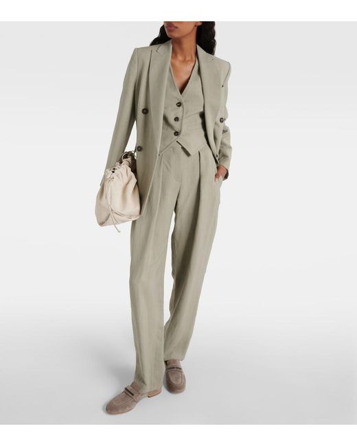 Brunello Cucinelli Gray Single-Breasted Vest