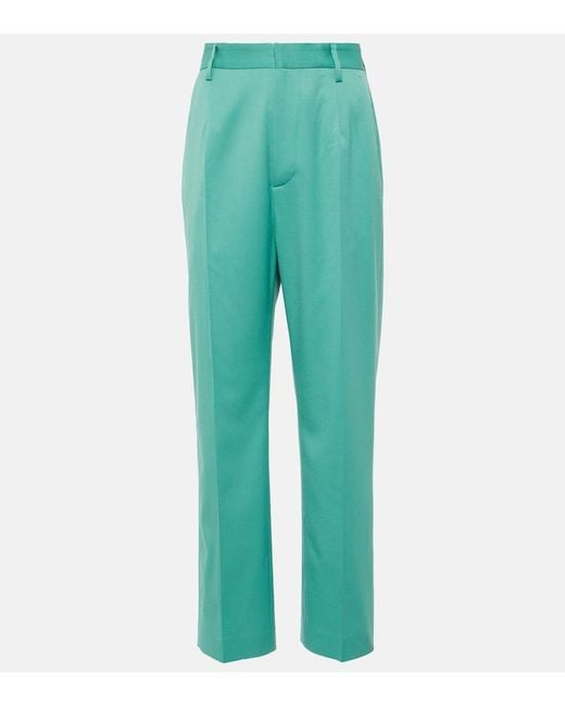 MM6 by Maison Margiela Green Pleated Pants