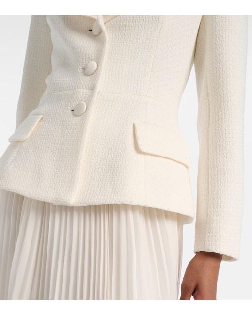 Self-Portrait Natural Boucle And Chiffon Midi Dress