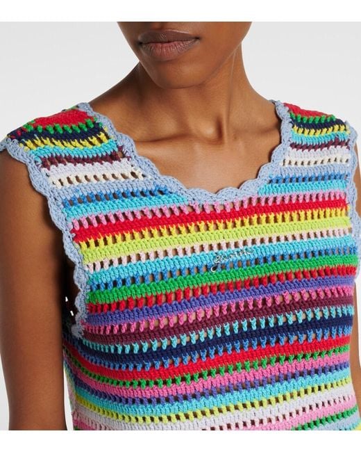 Ganni Multicolor Crocheted Minidress