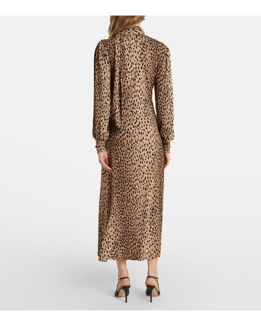 Rixo Natural Avalon Polka-Dot Maxi Dress