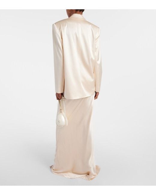 Blazer Oversized De Seda The Sei de color Natural