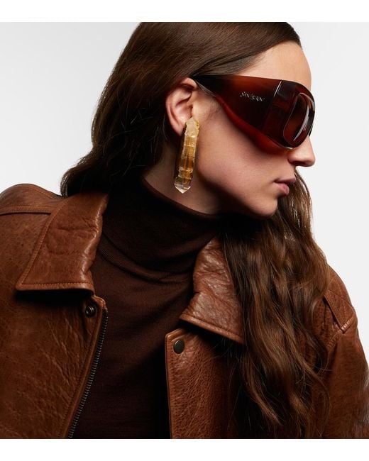 Saint Laurent Brown Sl 902 Howl Oversized Sunglasses