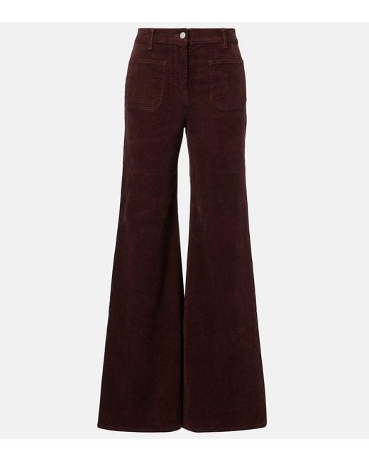 Nili Lotan Brown Florence Corduroy Wide-Leg Pants