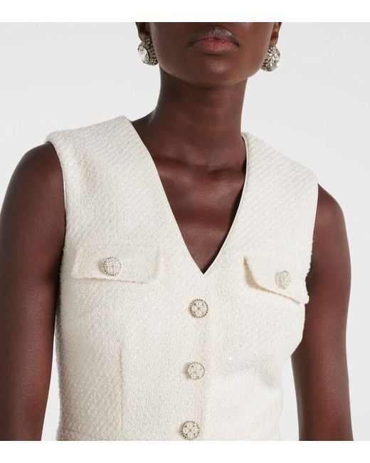Self-Portrait Natural Boucle Minidress