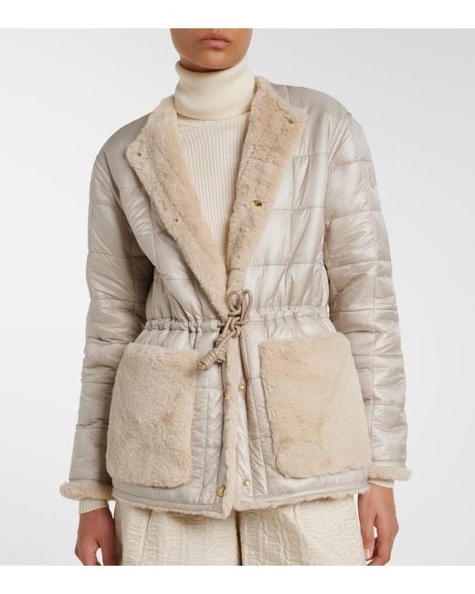 Moncler Natural Tipule Quilted Reversible Down Jacket