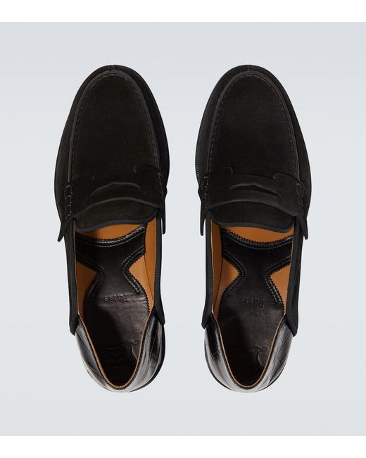 Mocasines Penny No Back De Ante Y Piel Christian Louboutin de hombre de color Black