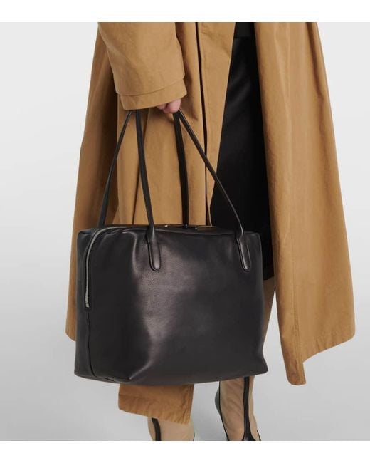The Row Black Henri Leather Shoulder Bag
