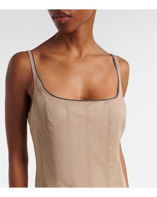 Brunello Cucinelli Natural Cotton Maxi Dress