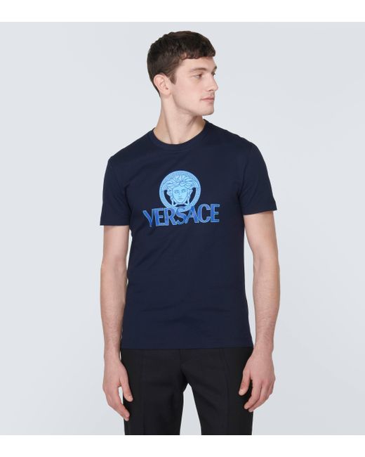 Versace Blue Navy Medusa T-shirt for men