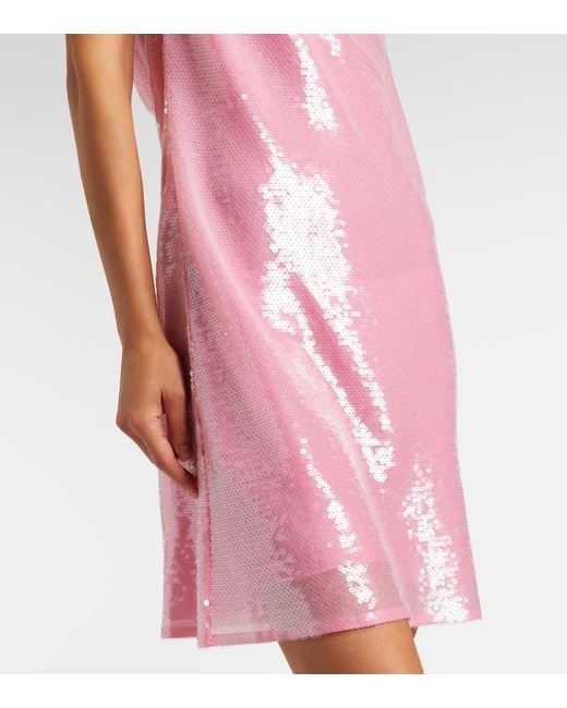 Versace Pink Medusa '95 Sequined Silk Slip Dress