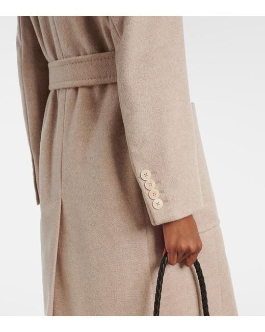 Max Mara Natural Elenia Cashmere Wrap Coat