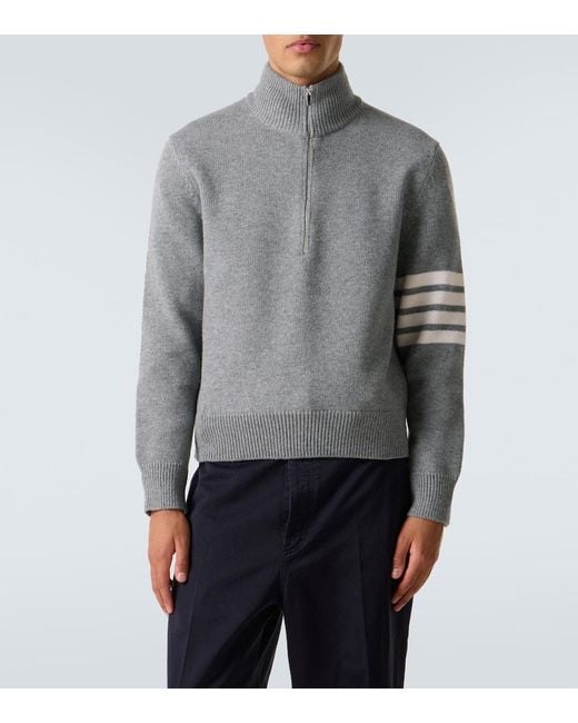 Thom Browne Pullover 4-Bar Aus Schurwolle in Gray für Herren