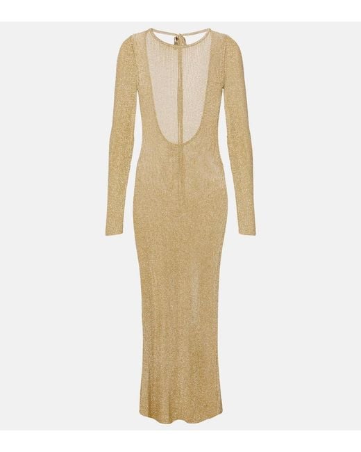 Staud Natural Knitted Maxi Dress