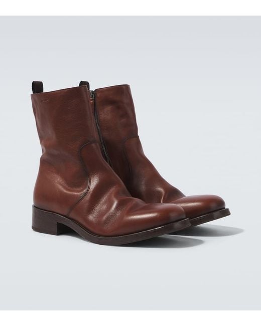 Bottines En Cuir Prada pour homme en coloris Brown