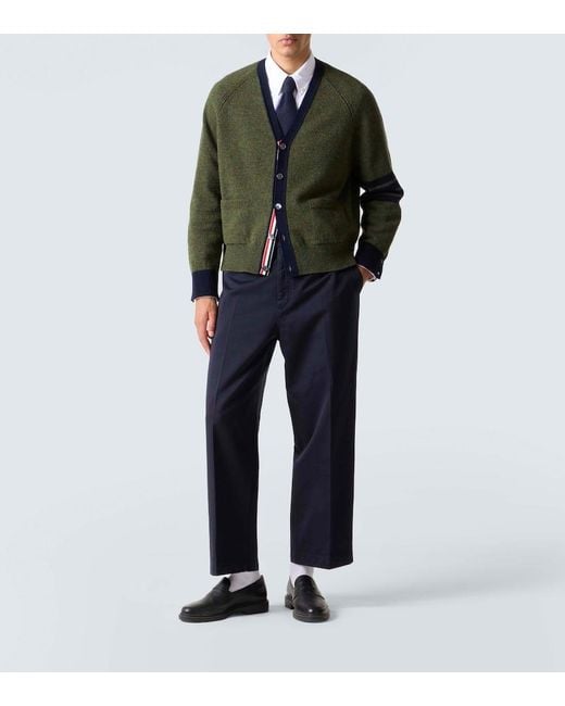 Thom Browne Cardigan Aus Wolle in Green für Herren