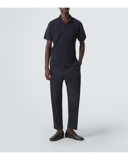 Homme Plissé Issey Miyake Black Basics Pleated Polo Shirt for men