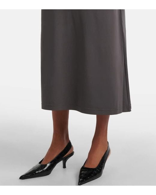 Vestido Midi De Jersey Drapeado Totême  de color Gray