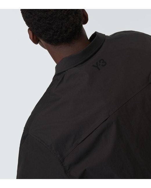 Camicia in misto cotone di Y-3 in Black da Uomo