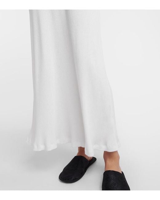 The Row White Yule Cotton Midi Dress