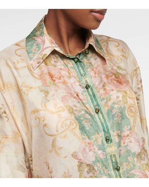 Camisa August de seda estampada Zimmermann de color Multicolor
