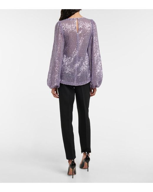 Dorothee Schumacher Purple Sparkling Moment Sequined Blouse