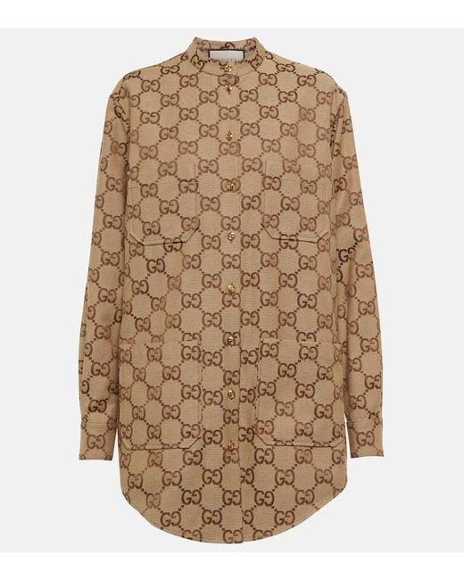 Gucci Natural Maxi Gg Canvas Shirt