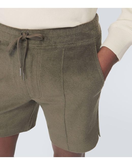 Tom Ford Green Cotton Terry Shorts for men