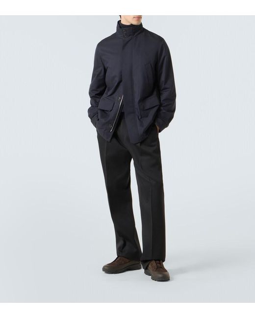 Zegna Blue Twill Field Jacket for men