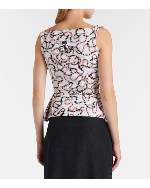 Vivienne Westwood White Monday Printed Cotton Top