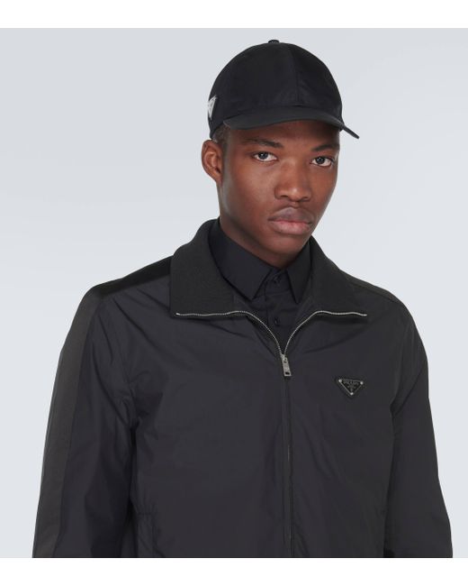 Prada Black Silk-blend Blouson Jacket for men