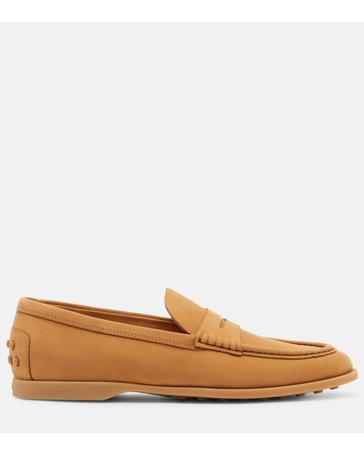 Tod's Brown Gommino Suede Penny Loafers