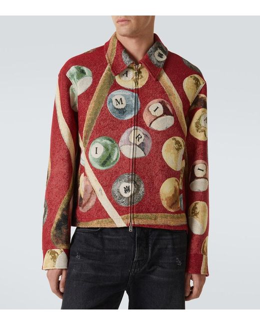 Amiri Red Billiards Tapestry Blouson for men